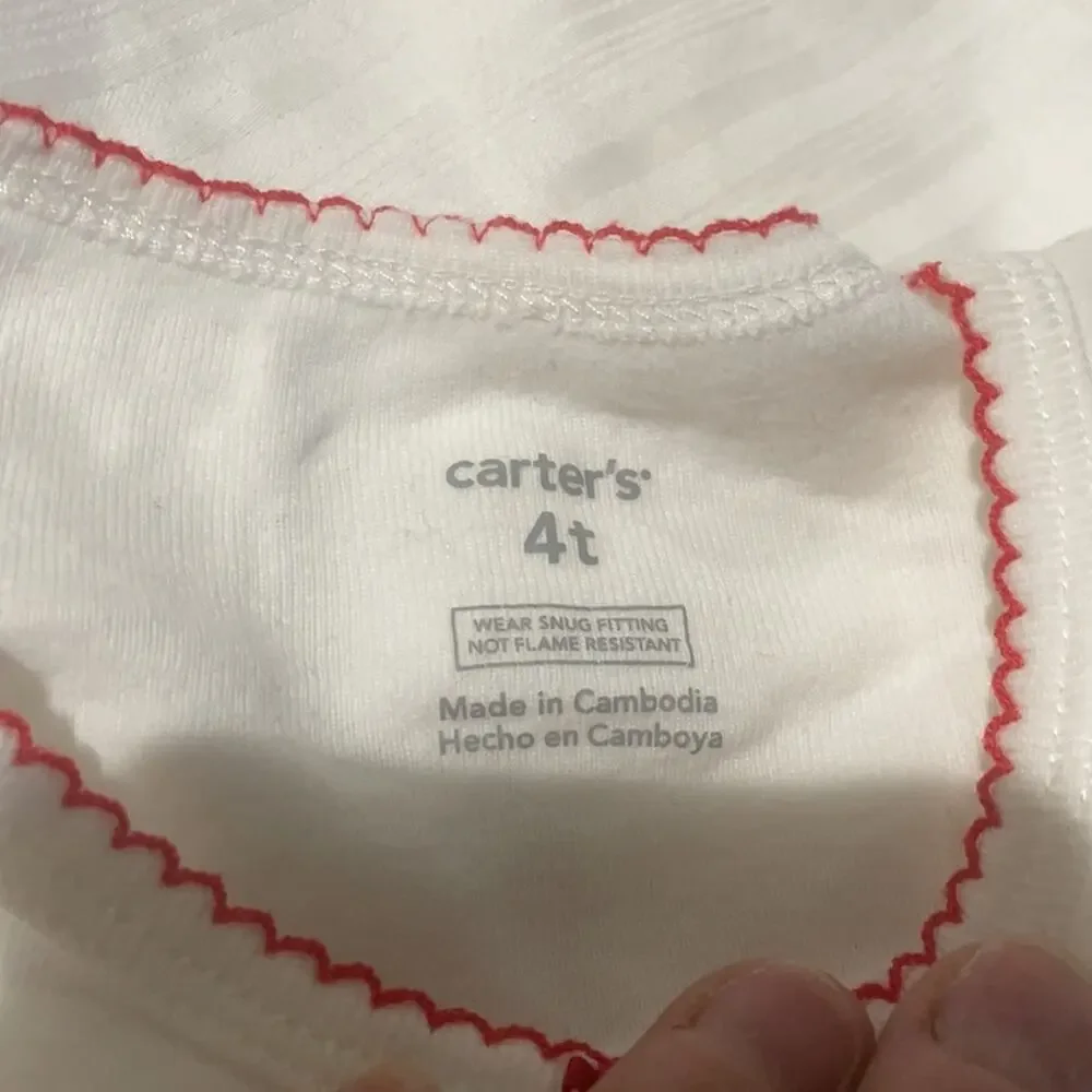 Carters 4t Christmas red white pj’s worn once